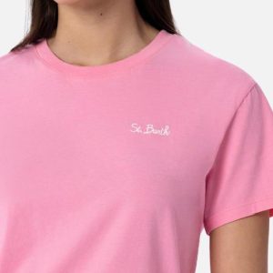 T-SHIRT GIROCOLLO IN JERSEY DI COTONE ROSA EMILIE