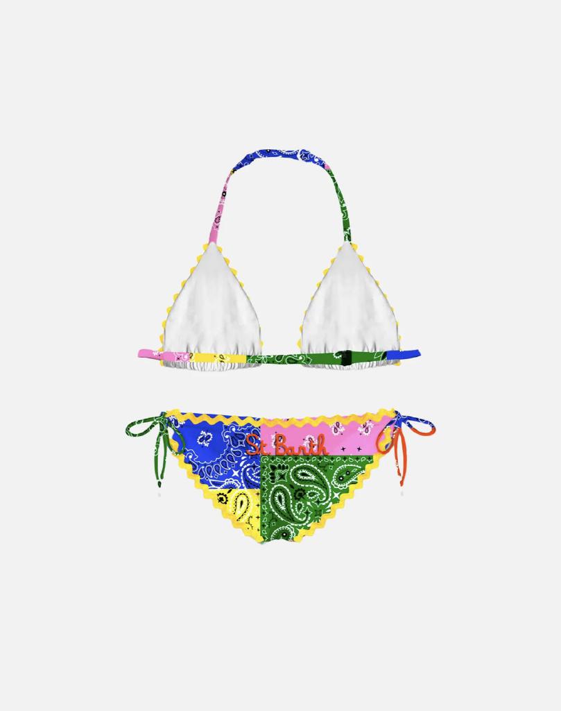 BIKINI TRIANGOLO DA BAMBINA CON STAMPA BANDANA