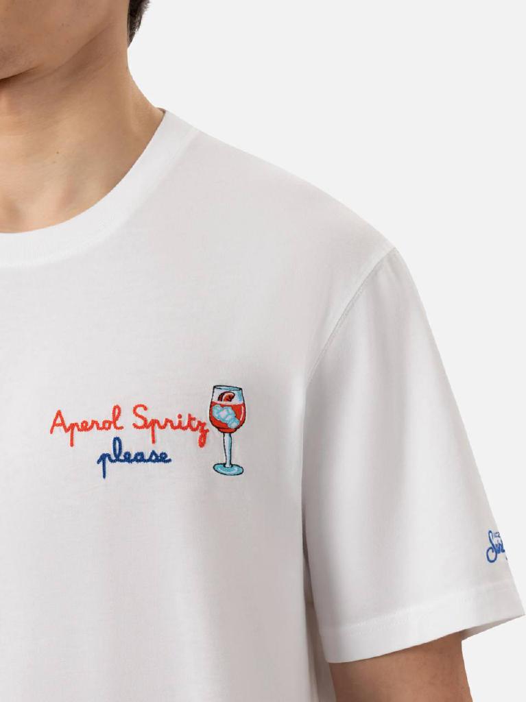 T-shirt Portofino in jersey di cotone classic fit con ricamo Aperol Spritz, please | APEROL SPECIAL EDITION