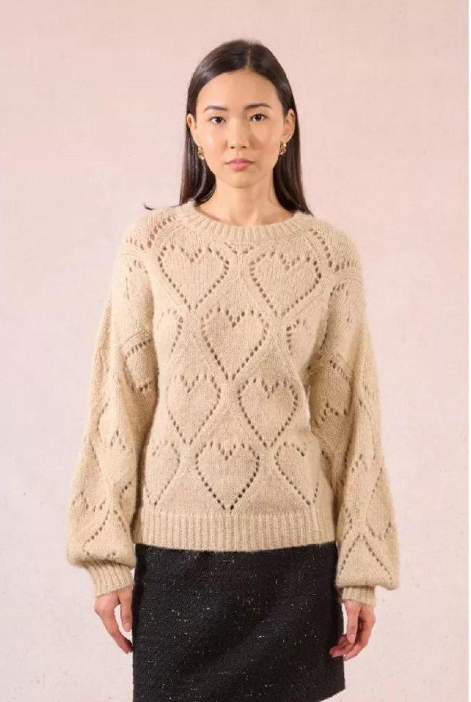 Maglione traforato con motivo a cuore