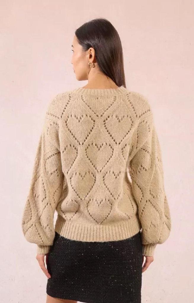 Maglione traforato con motivo a cuore