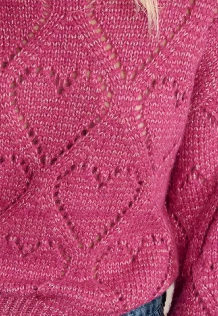 Maglione traforato con motivo a cuore