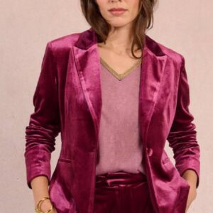 Blazer dritto in velluto