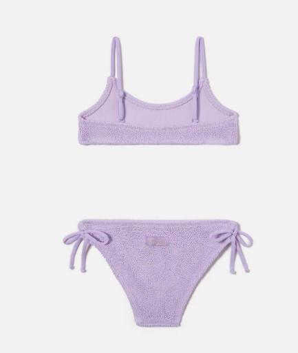 Bikini Jaiden lilla in tessuto crinkle