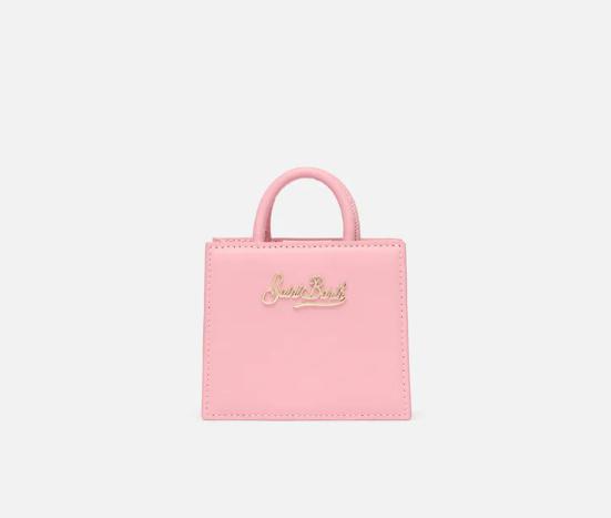 Shop Bag Micro in pelle rosa pastello