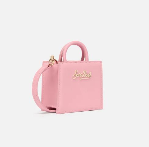 Shop Bag Micro in pelle rosa pastello