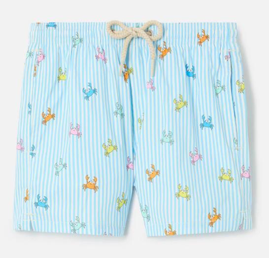 Costume Jean Lighting Stretch a righe con stampa granchietti all over