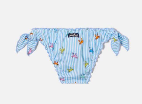 Slip mare Cric a righe azzurre con stampa granchietti