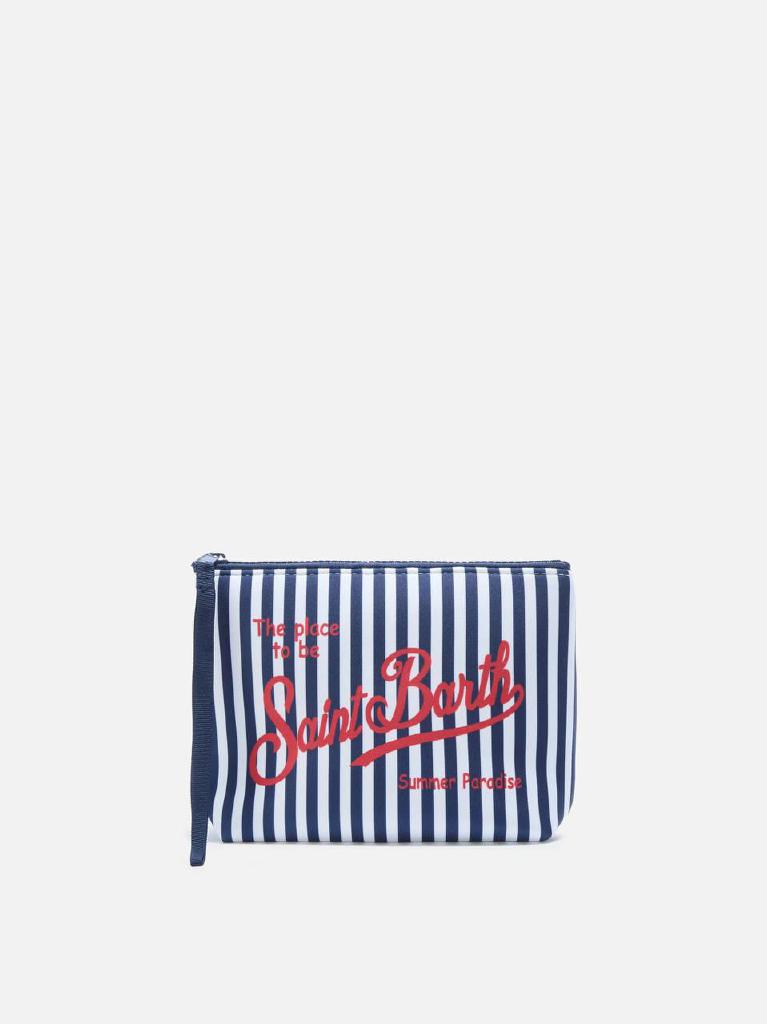 Pochette Aline in scuba a righe blu