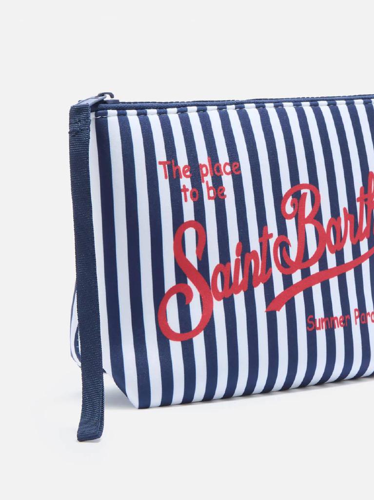 Pochette Aline in scuba a righe blu