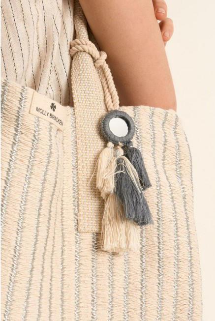 Borsa a righe con manici larghi