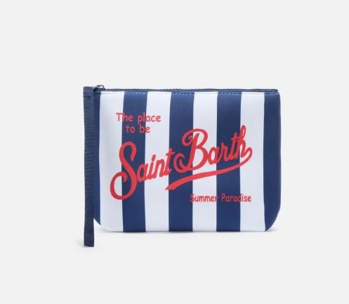 Pochette Aline in scuba a righe larghe blu