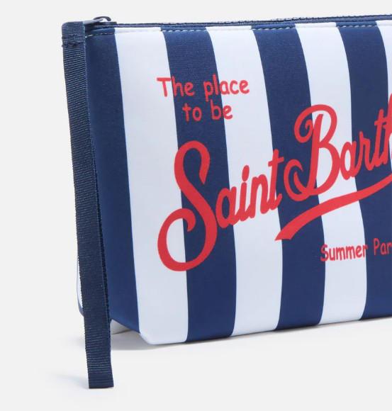Pochette Aline in scuba a righe larghe blu