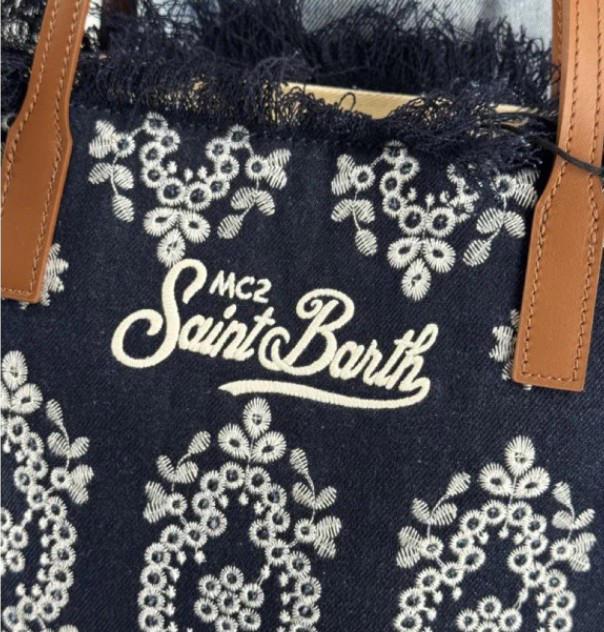Borsa City Bag Mid Fringe Sangallo Denim