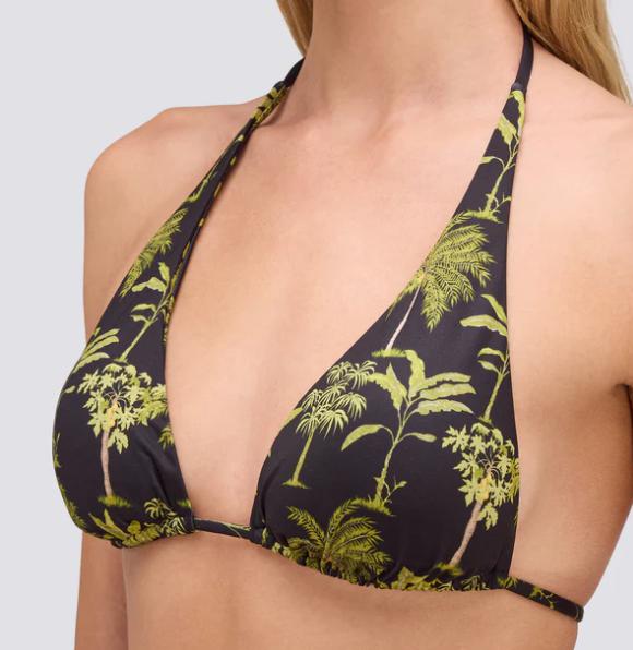 BIKINI TOP A TRIANGOLO AMERICANO CON NAPPE E FANTASIA BOTANIC