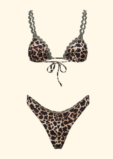 Bikini Donna F**K Triangolo con Slip Americano Fisso Fantasia SW0130-X01