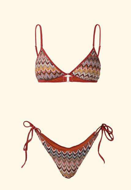 Bikini Donna F**K Top Fisso con Slip Regolabile Fantasia SW0421-RU