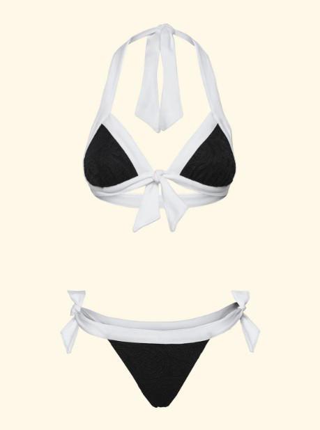 Bikini Donna F**K Triangolo con Slip Regolabile Nero SW0530-BK