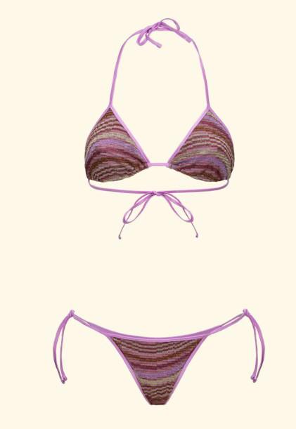 Bikini Donna F**K Triangolo con Slip Regolabile Multicolor SW0650-MC