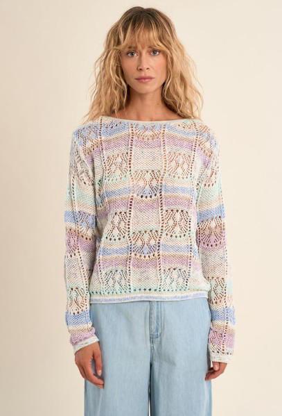 Maglione a righe lavorato a maglia