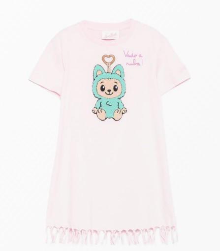 T-shirt per bambina MC2 Saint Barth Kids rosa con stampa grafica
