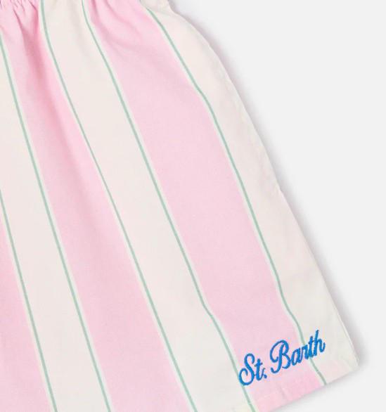 Short Meave Jr a righe bianche, rosa e verdi