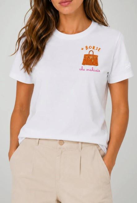 MC2 Saint Barth T-shirt Donna Borse Occhiaie Strass