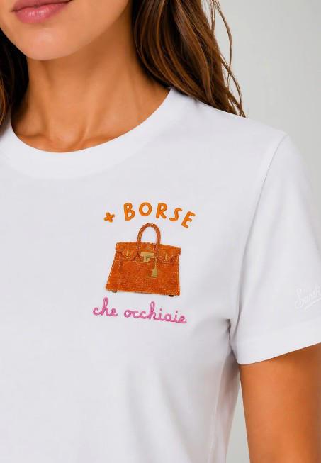 MC2 Saint Barth T-shirt Donna Borse Occhiaie Strass