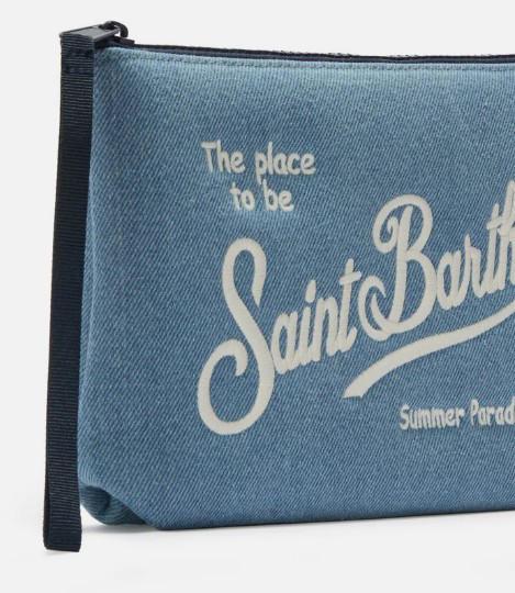 Pochette Aline in effetto denim blu