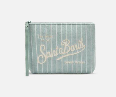 Pochette Aline effetto spugna con fantasia a righe in rilievo