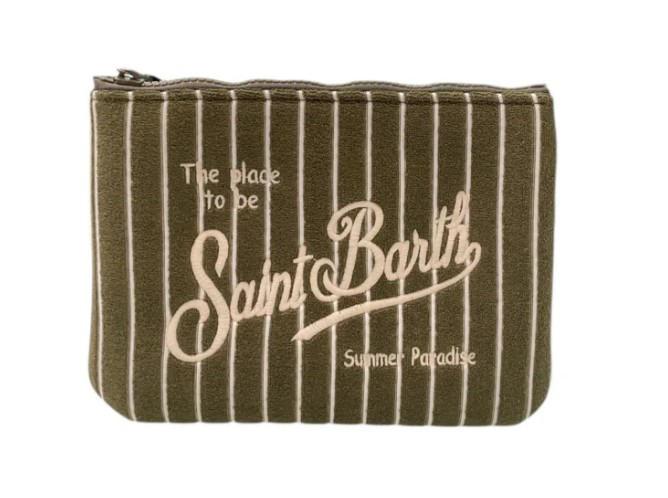 Pochette Aline effetto spugna con fantasia a righe in rilievo