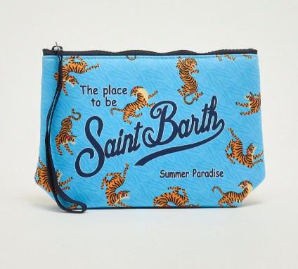 Pochette Aline in scuba con stampa tigre