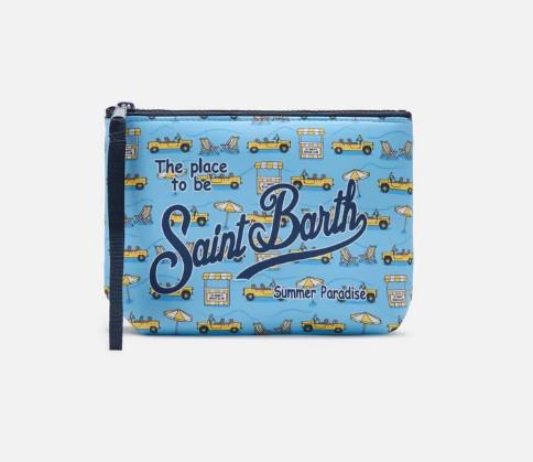 Pochette Aline in scuba con stampa Road to Formentera