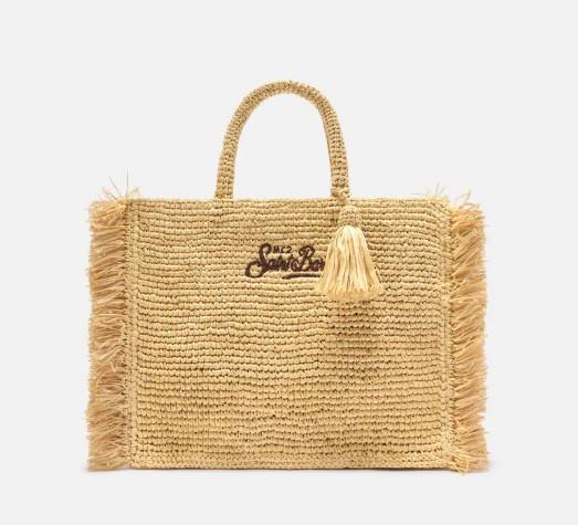Borsa Colette in raffia con frange laterali